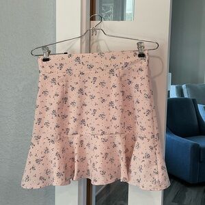 Altar'd State Floral A-Line Skirt in Pink Size Small